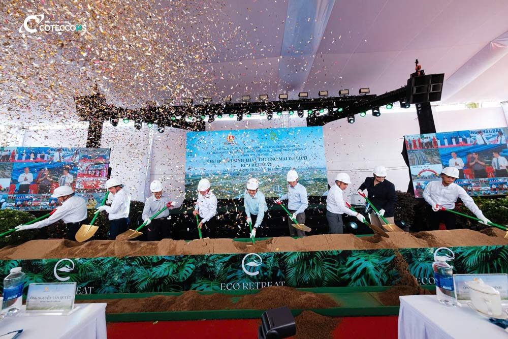 Coteccons started construction of the Eco Retreat Long An project. Photo: Provided by the enterprise