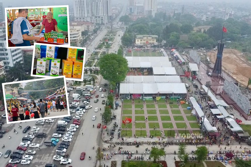 Hundreds of OCOP products gathered in the heart of Thai Nguyen City. Photo: Nguyen Hoan.