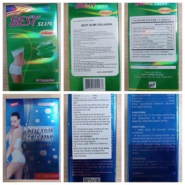 Images of 2 health protection foods containing the banned substance Sibutramine being recalled. Photo: Provided by the Department of Food Safety