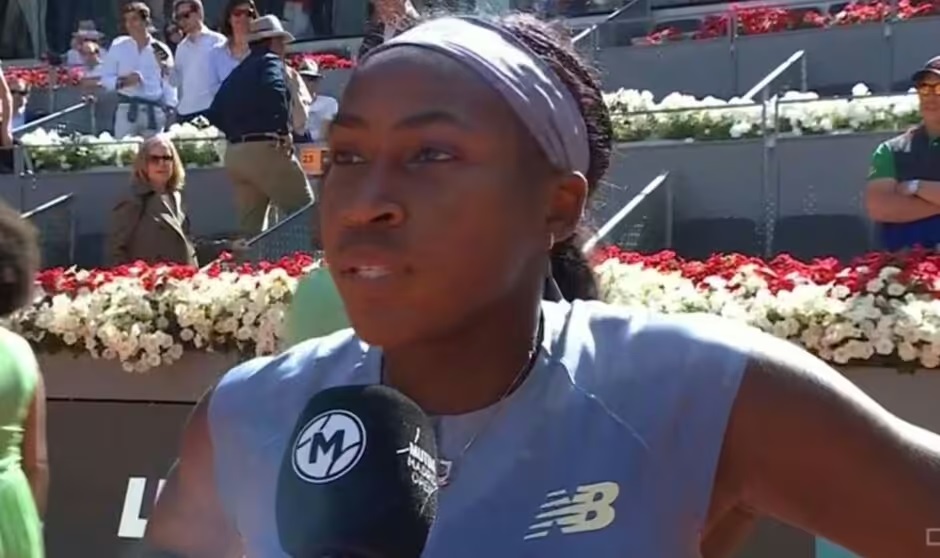 Coco Gauff beat Iga Swiatek in the Madrid Open semi-finals. Photo: Cut from video