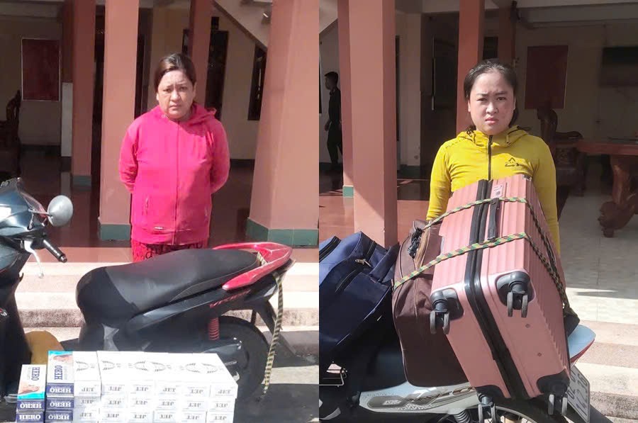 Dos sujetos que se hicieron pasar por maquilladores para transportar tabaco de contrabando fueron descubiertos y arrestados por las autoridades. Foto: suministrada por la policia