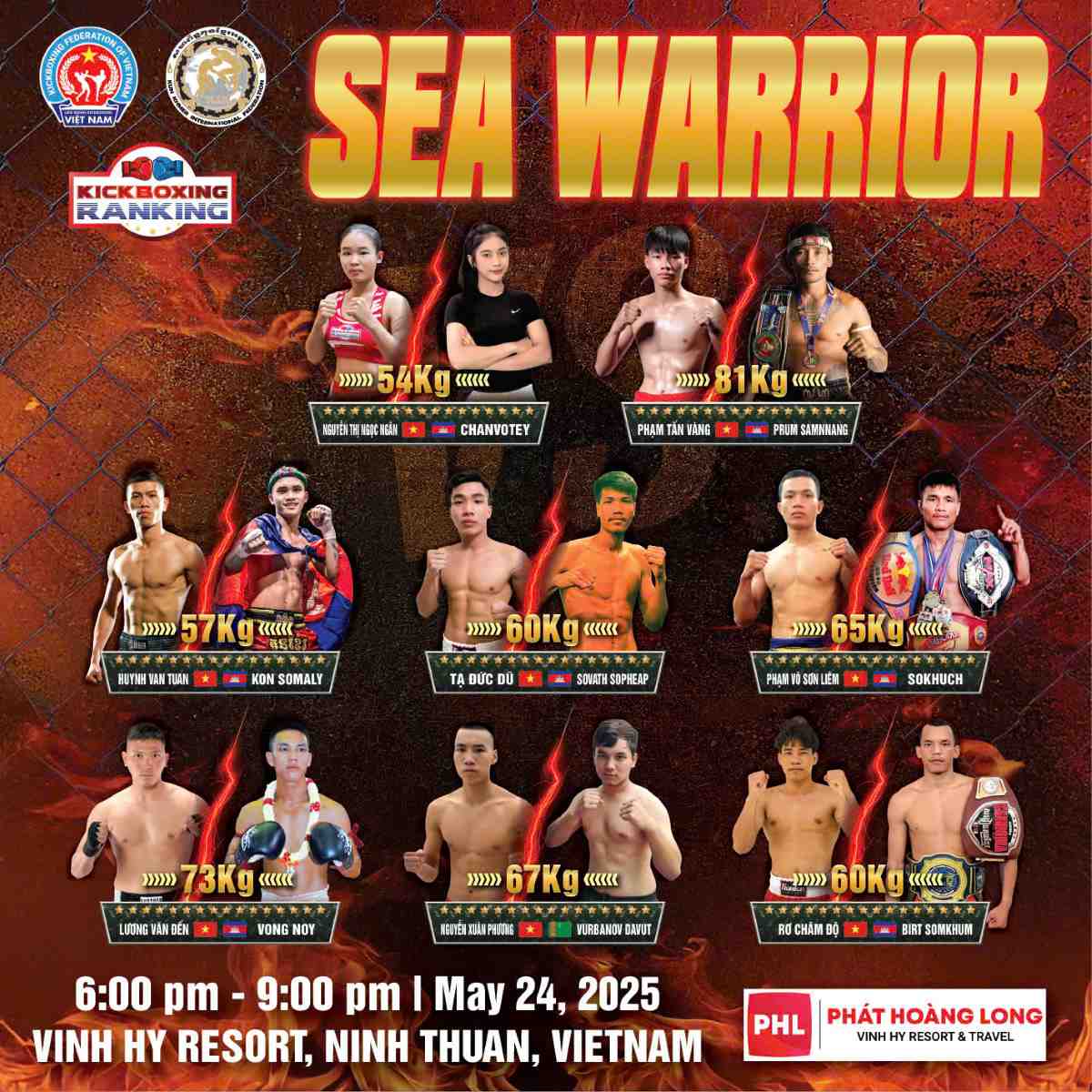Cac cap dau hap dan tai su kien Vo dai Kickboxing nam 2025 dien ra toi 24.5 toi. Anh: Nam Trung
