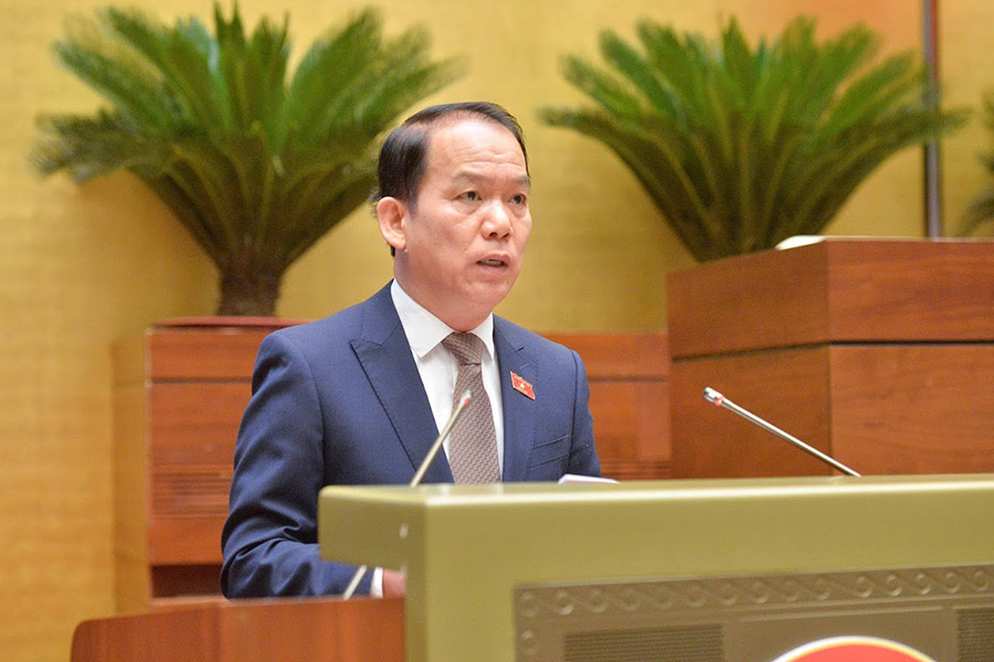 Chủ nhiệm Ủy ban Pháp luật và Tư pháp của Quốc hội Hoàng Thanh Tùng đề nghị rà soát thêm về nội dung nhiệm vụ, quyền hạn của lãnh đạo Công an xã. Ảnh: Văn phòng Quốc hội 