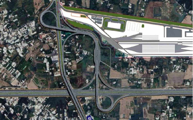 Perspective of the Ben Luc - Long Thanh expressway interchange with National Highway 50 (HCMC). Photo: Ho Chi Minh City Department of Construction
