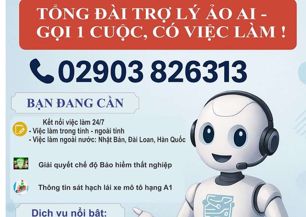 El Centro de Servicios de Empleo Provincial CA MAU coloca a los asistentes virtuales de IA en trabajos. Foto: Nhat Ho