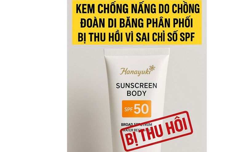 Recall the sunscreen distributed by Doan Di Bang's husband's company. Graphic photo.
