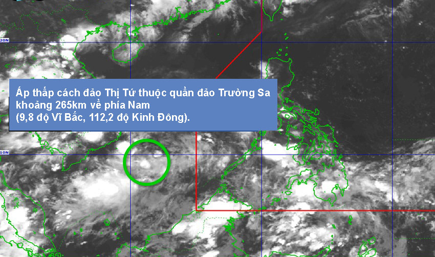 Ap thap tren Bien Dong. Anh ve tinh: Pagasa