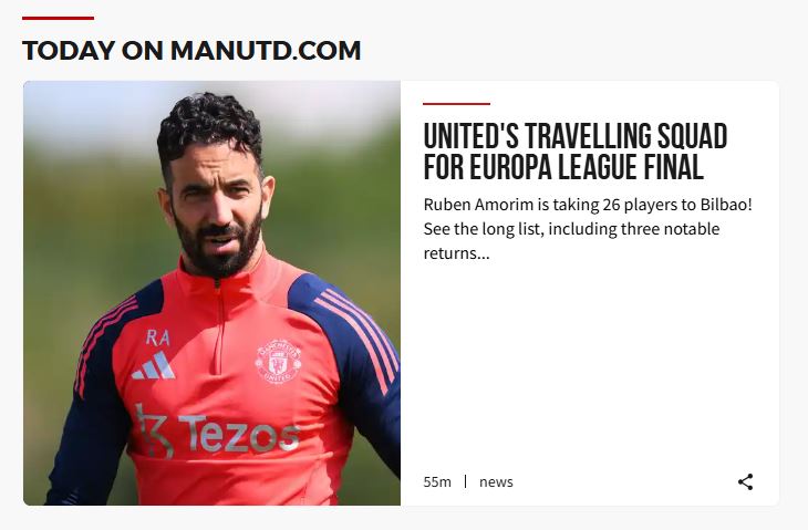 Man United cong bo danh sach 26 cau thu dang ky cho tran chung ket Europa League vao 21h15 ngay 20.5 (gio Viet Nam). Anh: Trang chu Manchester United