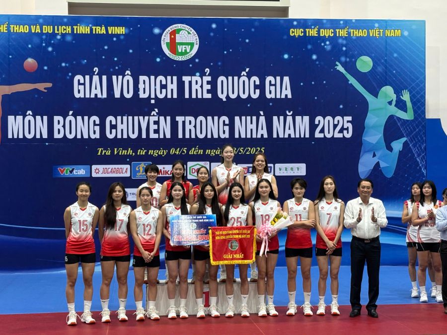 Doi tre Thong tin - Dong Bac vuot qua nhieu ap luc de vo dich giai tre quoc gia 2025. Anh: BCTT