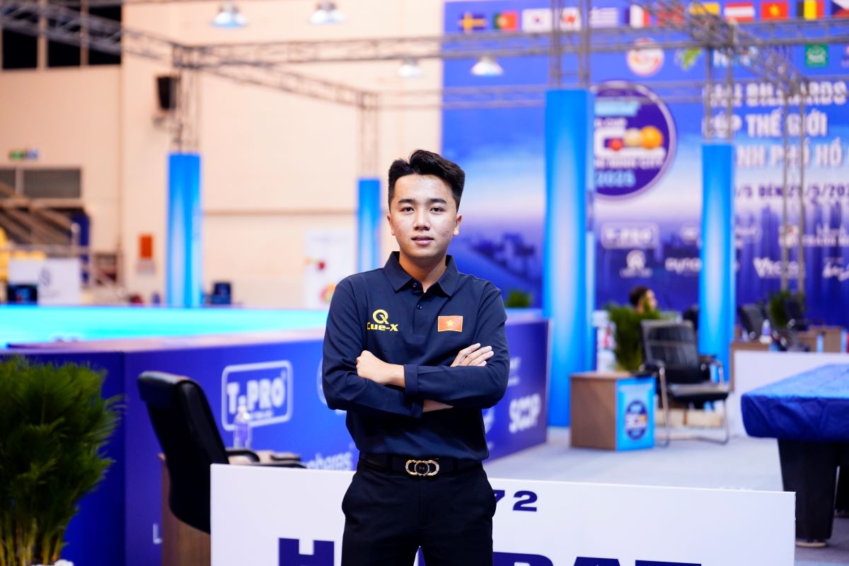 Hoai Phong es uno de los 9 excelentes jugadores vietnamitas en ganar boletos para la tercera ronda en el carom billar de 3 bandas en la ciudad de Ho Chi Minh. Foto: Le Phong