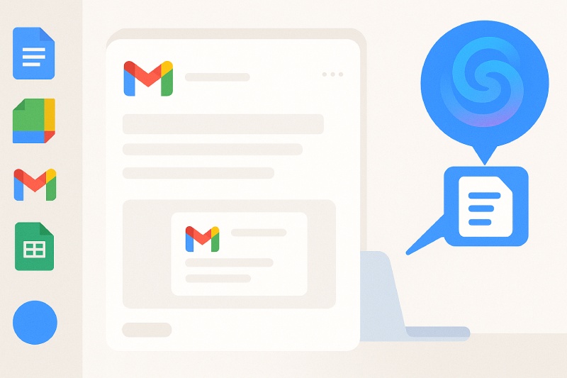 Google se integra mas profundo que Gemini AI en Gmail. Grafico: Quang Minh