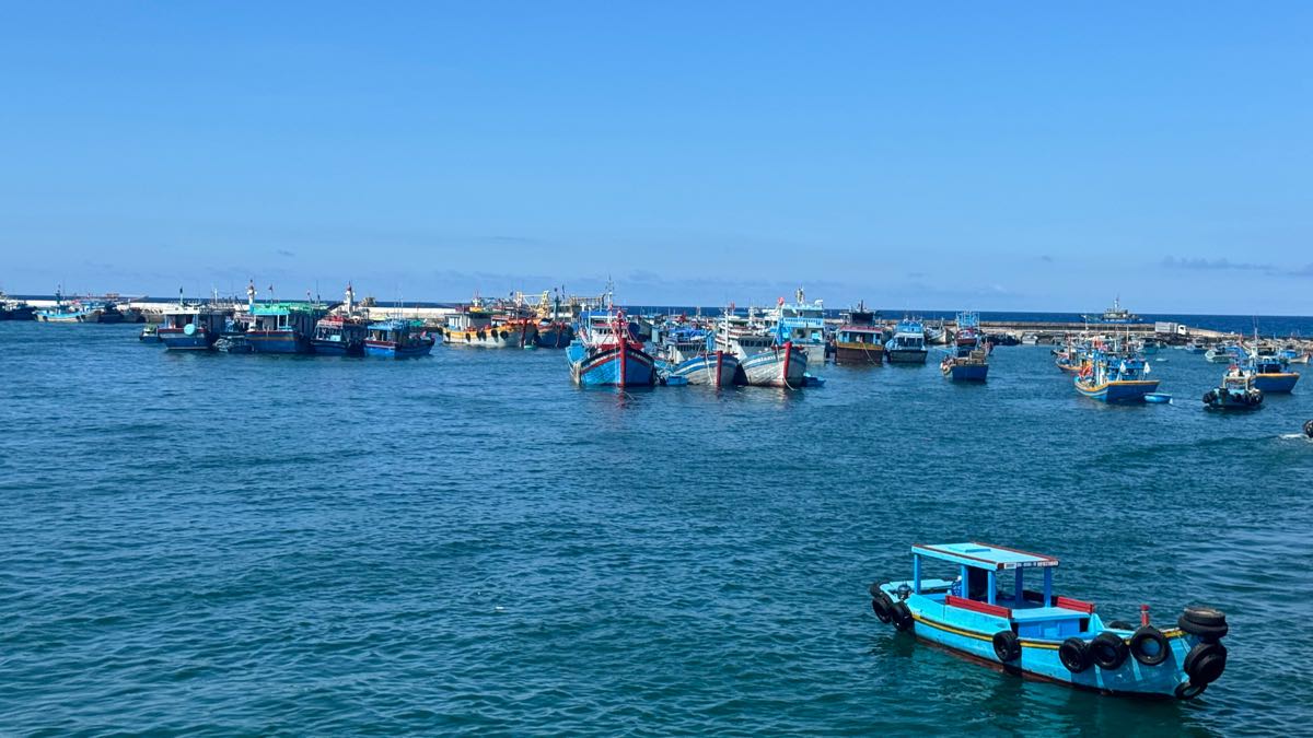Tau thuyen neo dau tai cang Phu Quy. Anh: Duy Tuan