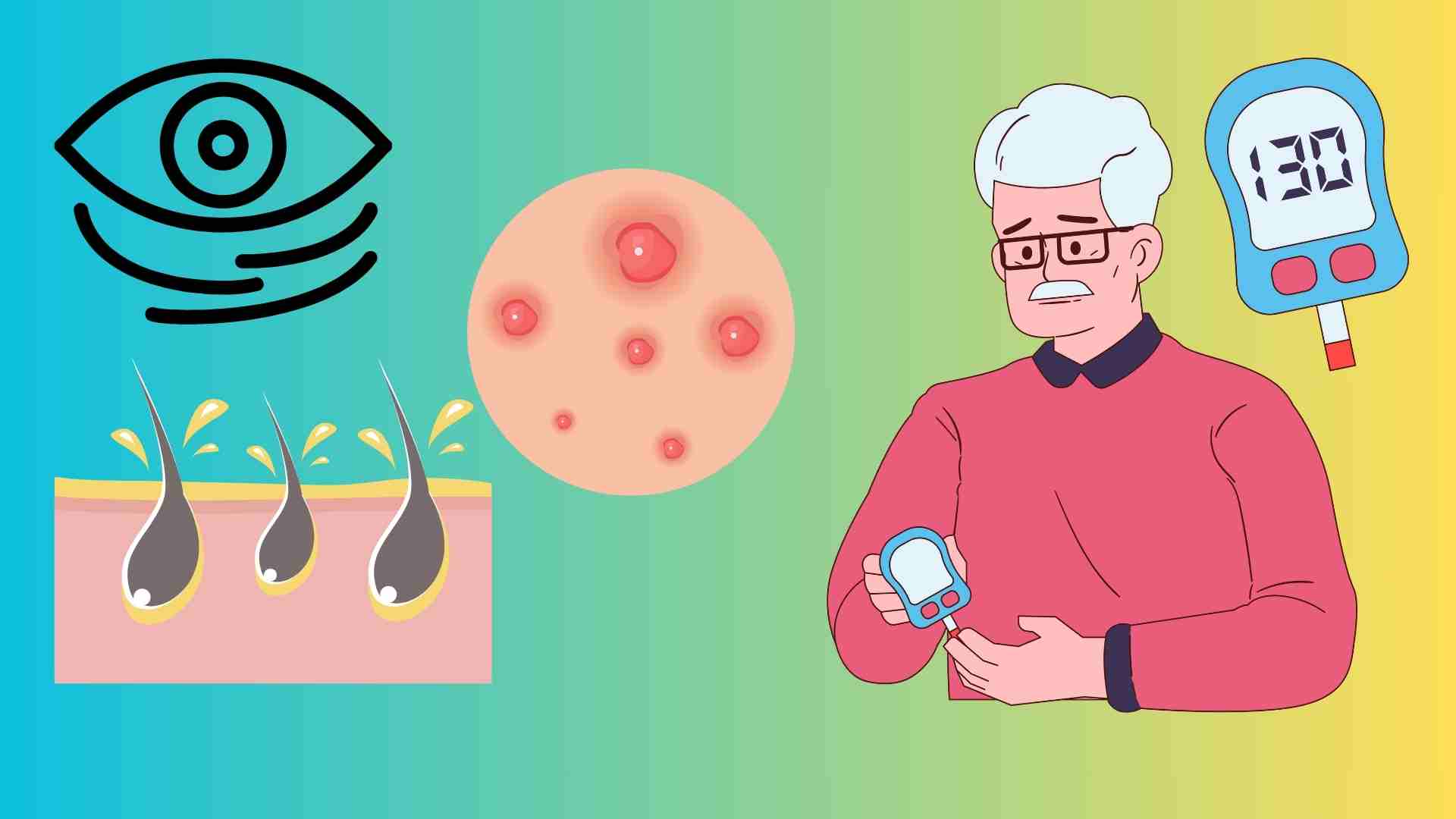 Some signs on the face that show diabetes. Graphics: Ha May