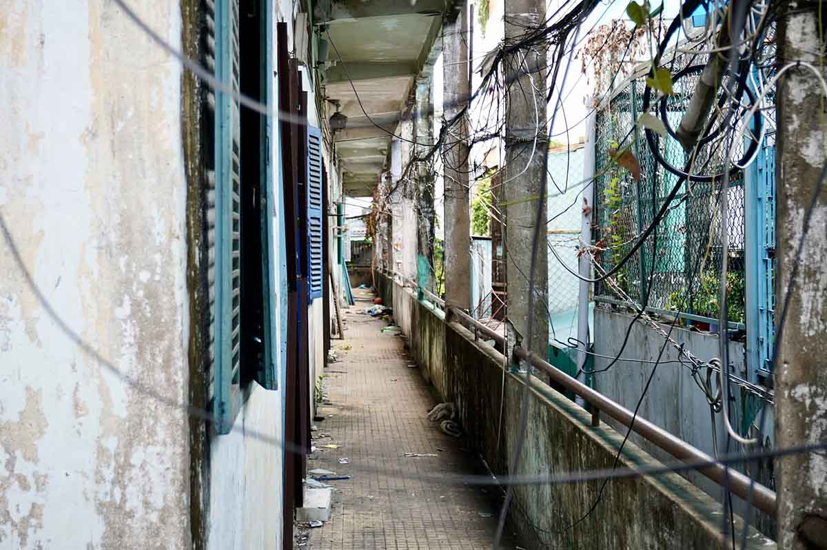 El estado actual del apartamento 119B Tan Hoa Dong (Distrito 6) se ha degradado seriamente. Foto: Nhu Quynh