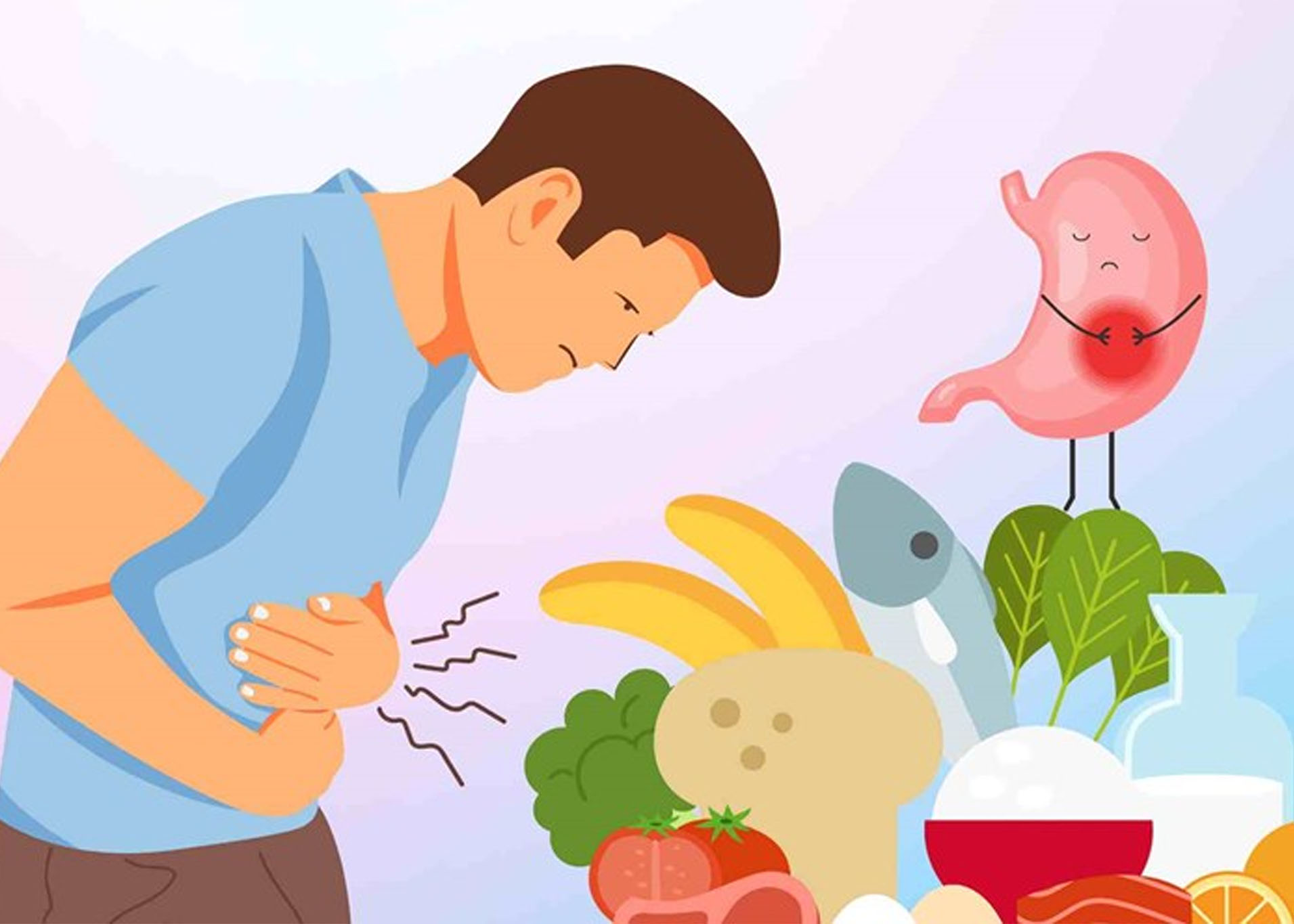 When the stomach is empty, the stomach makes a noise due to strong bowel movements. Eating on time is a simple way to overcome this phenomenon. Graphics: Cao Thom