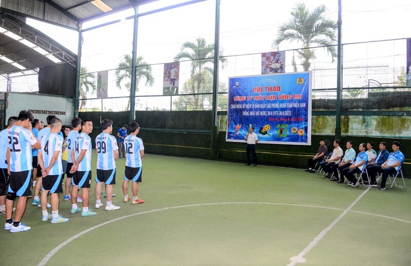 Trong Tháng Công nhân năm 2025, Công ty Thủy điện Đồng Nai tổ chức hội thao trong đoàn viên, người lao động. Ảnh: Phúc Khánh