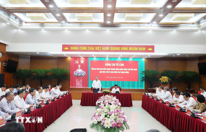 Toàn cảnh buổi làm việc. Ảnh: TTXVN