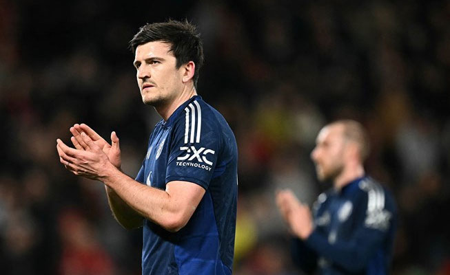 Man United helplessly used Maguire as a striker. Photo: AFP