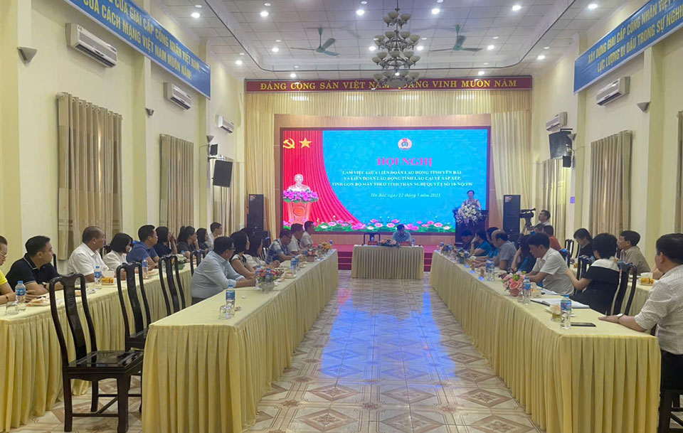 Descripcion general de la conferencia sobre disposicion y racionalizacion de la estructura organizativa de la Union despues de la fusion. Foto: Manh colgada