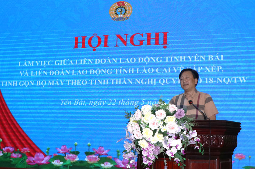 Ông Đặng Đình Chung - Chủ tịch LĐLĐ tỉnh Lào Cai. Ảnh: Mạnh Hùng  