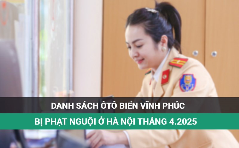 The owner of a Vinh Phuc provincial license plate car later went to the police to handle the fine