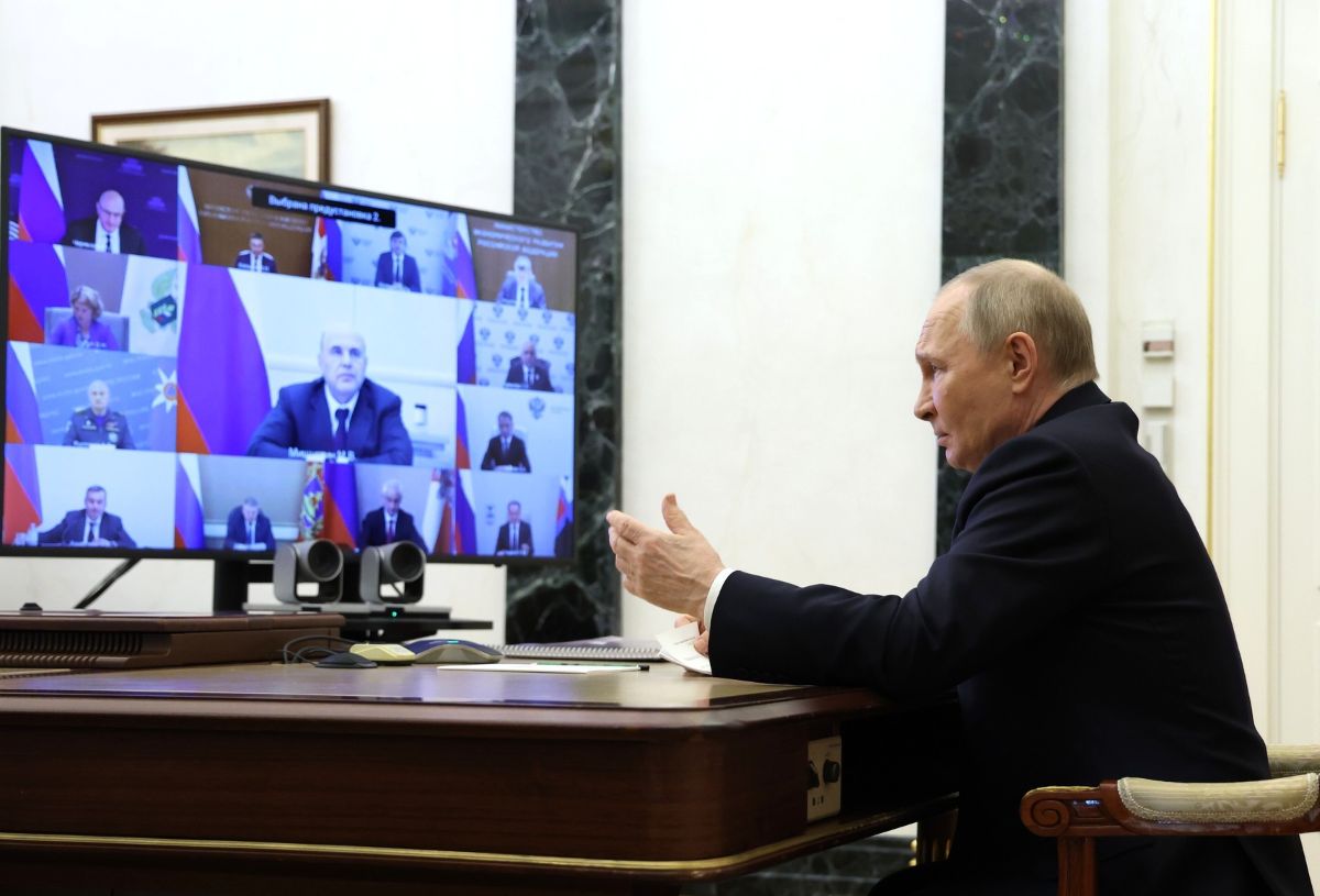 Tong thong Nga Vladimir Putin hop truc tuyen voi chinh phu ngay 22.5.2025. Anh: Kremlin