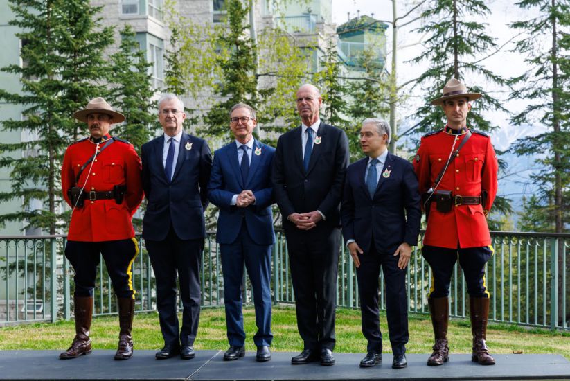 La reunion de los ministros de finanzas y el gobernador del G7 G7 tuvo lugar en Banff, Alberta, Canada, del 20 al 23 de mayo. Foto: AFP