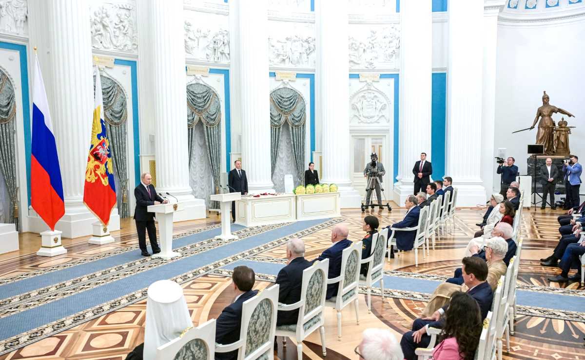 Tong thong Putin phat bieu tai le trao tang. Anh: Kremlin