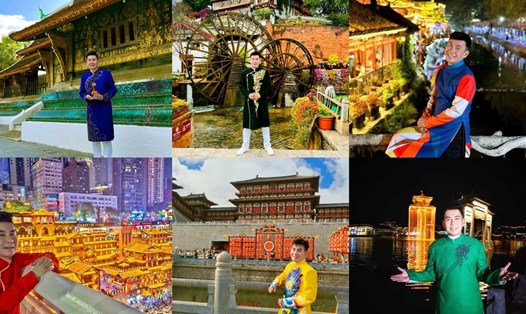 Đoan Trường mang áo dài đi khắp thế giới. Ảnh: Nhân vật cung cấp.