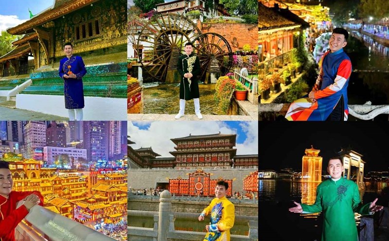 Doan Truong brought ao dai to the world. Photo: Provided by the character.