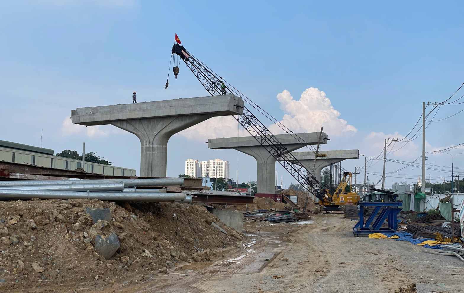 Nút giao Tân Vạn đã dần thành hình. Ảnh: Đình Trọng