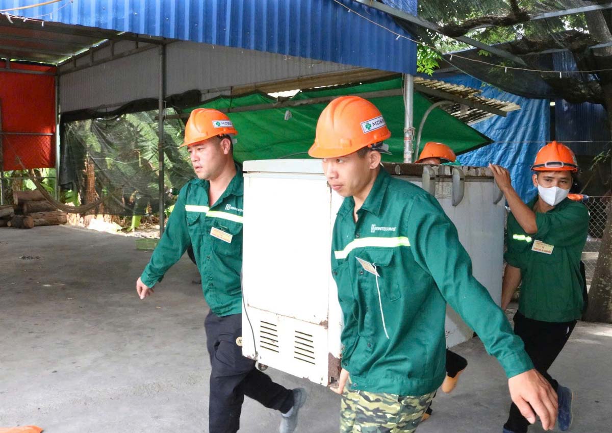 La coercion tiene como objetivo garantizar el progreso del proyecto industrial y de servicio VSIP en Thuy Nguyen, Hai Phong. Foto: Minh Khue