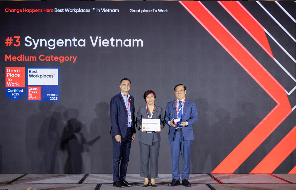Syngenta is proud to be one of 25 companies honored in the Best Workplaces in VietnamTM 2025 Ranking. Photo: Provided by the enterprise