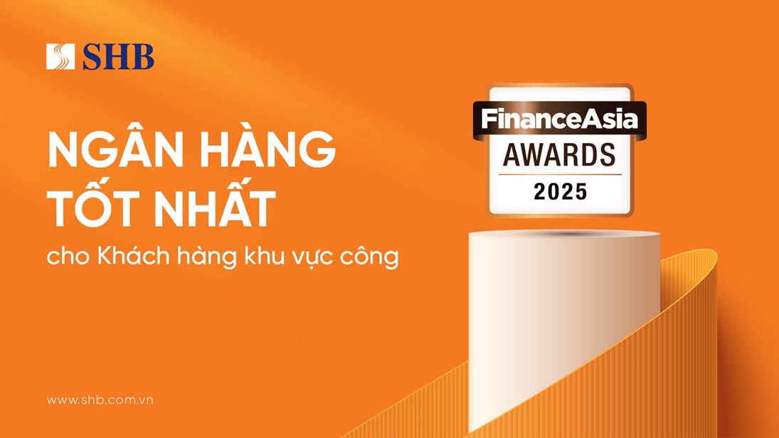 Finance Asia honors SHB as the Best Bank to serve Public Sector Customers in 2025 in Vietnam. Photo: SHB