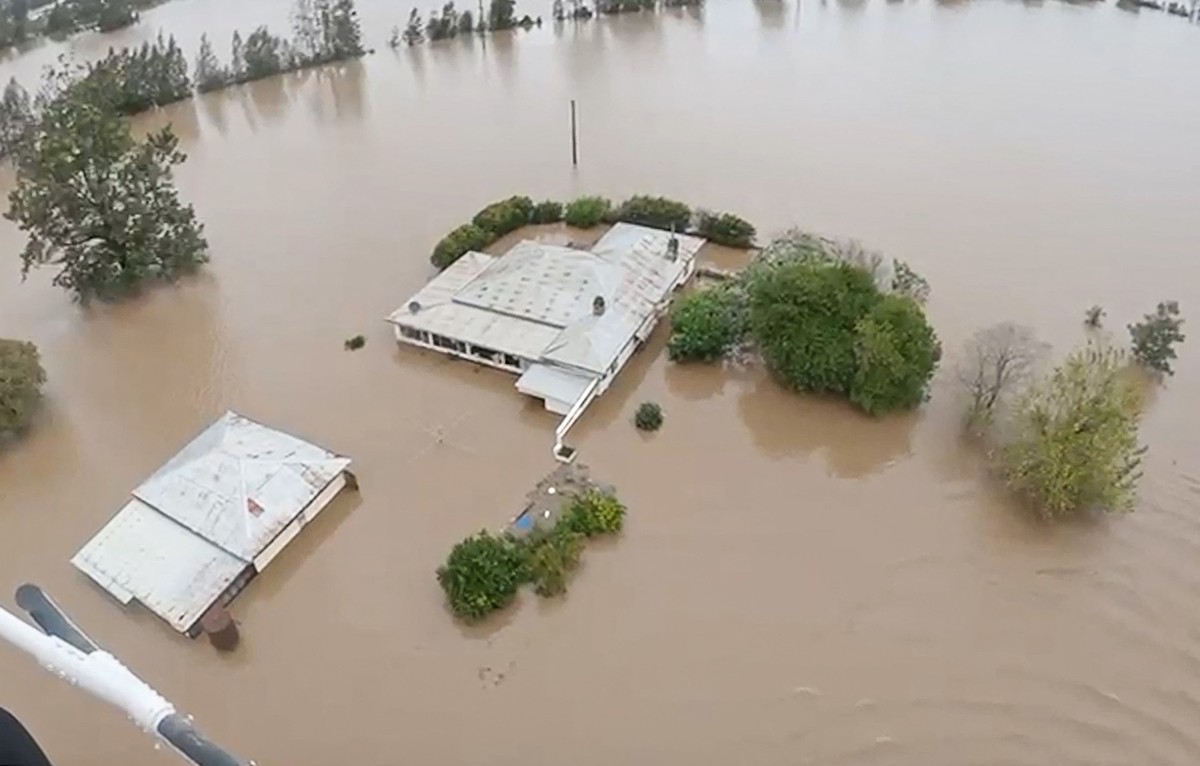 Flooded areas near the town of Taree in New South Wales, Australia. Photo: AFP