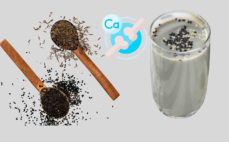 Black sesame milk helps maintain calcium. Graphics: Ha May