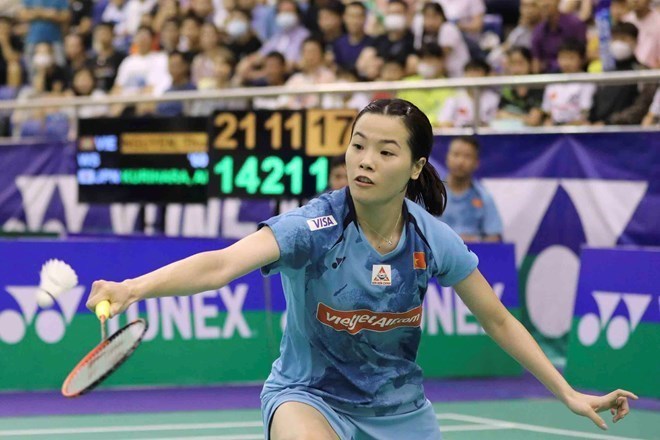 Tay vot cau long Nguyen Thuy Linh. Anh: Anh Phuong