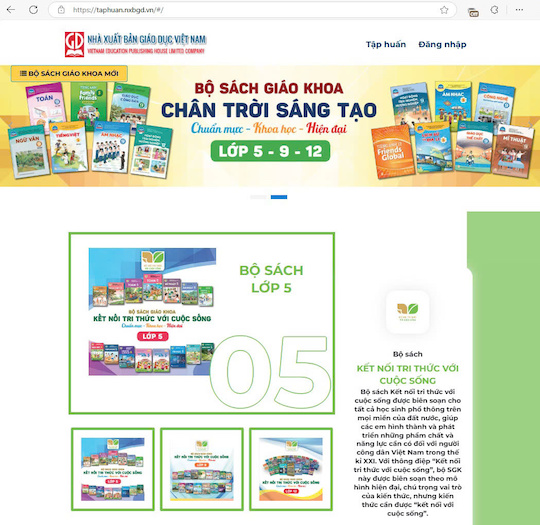 Web sach giao khoa dien tu cua Nha xuat ban Giao duc Viet Nam. Anh: NXBGDVN