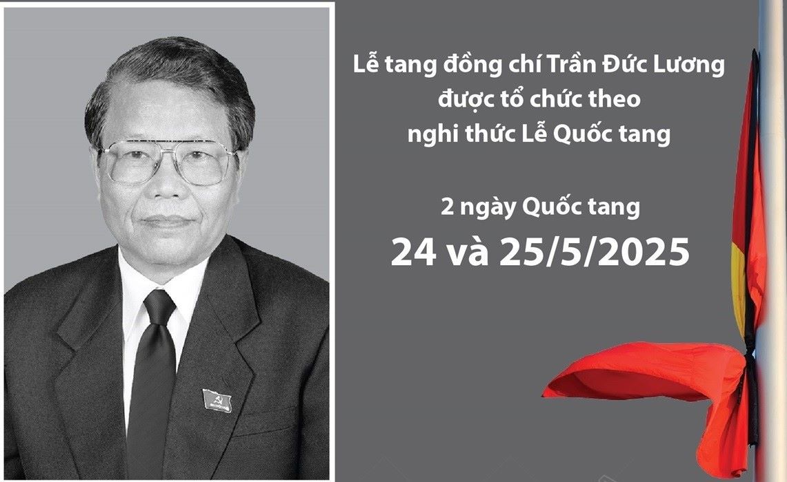 The funeral of former President Tran Duc Luong will be held according to the National Funeral Ceremony on May 24-25, 2025. Photo: VNA