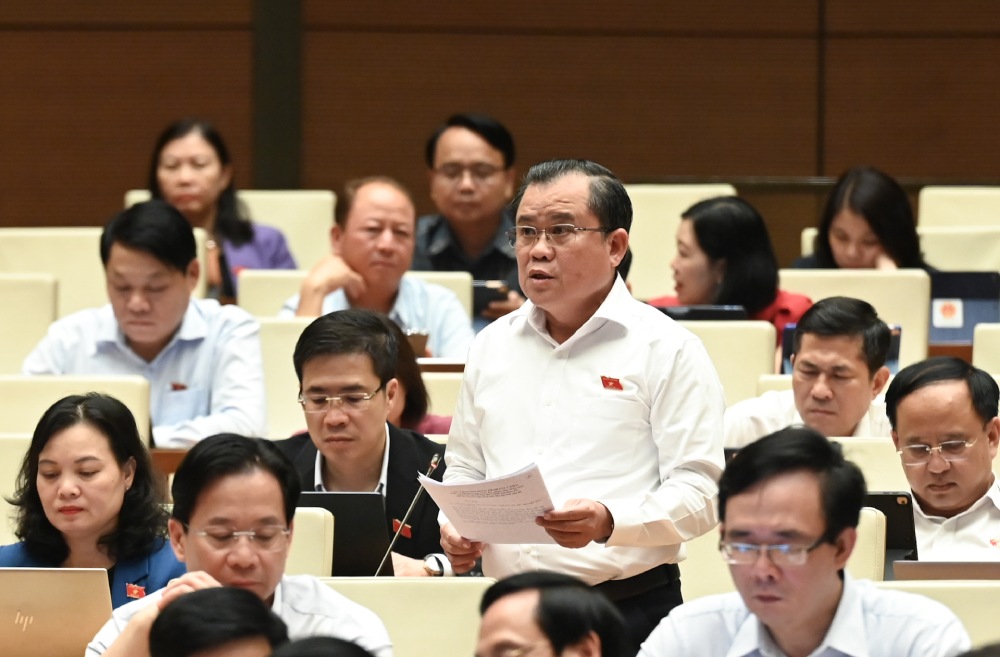 Dai bieu Quoc hoi Nguyen Tam Hung phat bieu. Anh: Pham Dong