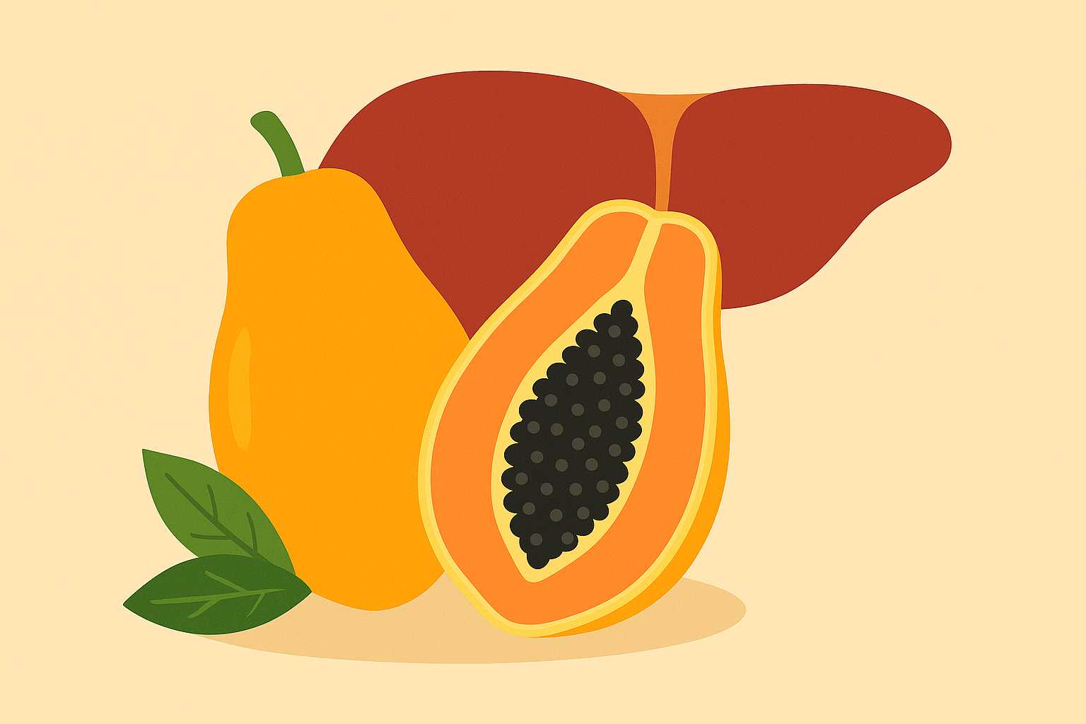 Papaya helps detoxify the liver. Graphic photo: Hoang Loc