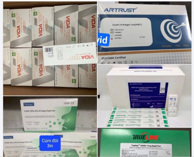 Muchos tipos de pruebas de kits Covid-19 se venden freneticamente en las redes sociales. Foto: Linh Trang