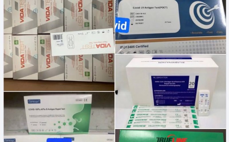 Many types of COVID-19 rapid test teams are being sold widely on social networks. Photo: Linh Trang