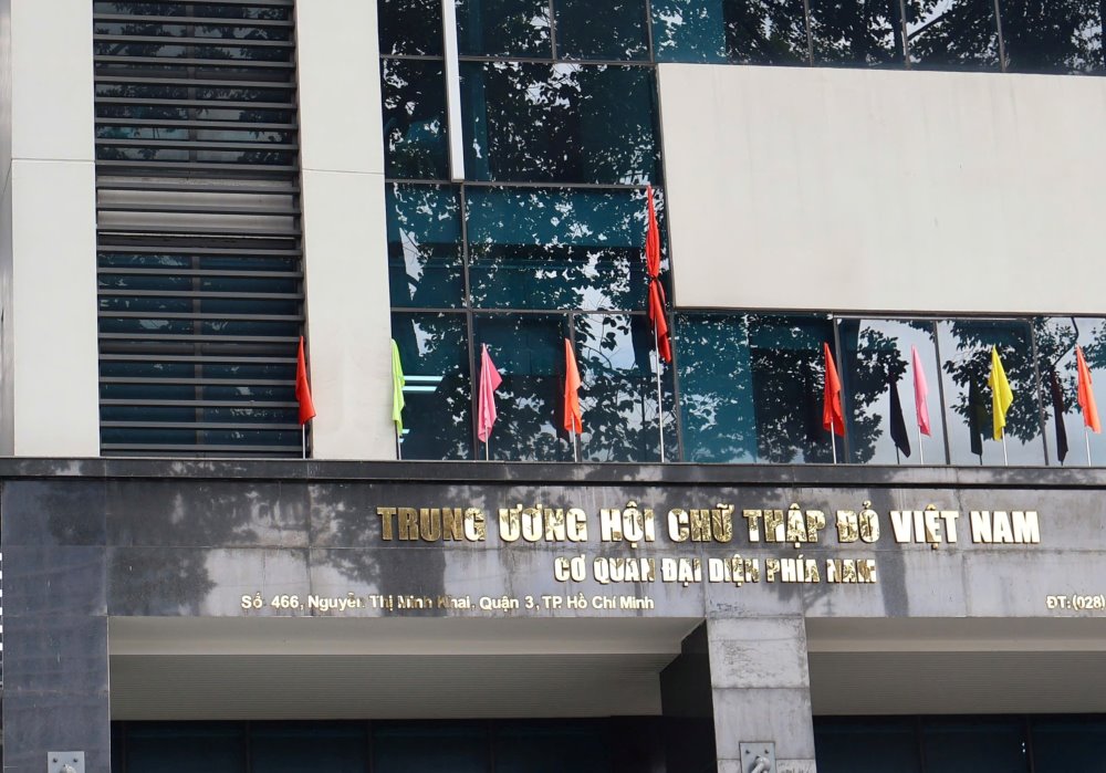 Nhieu co quan, cong so, doanh nghiep,... tai TPHCM thuc hien treo co ru tu sang 24.5. Anh: Anh Tu.