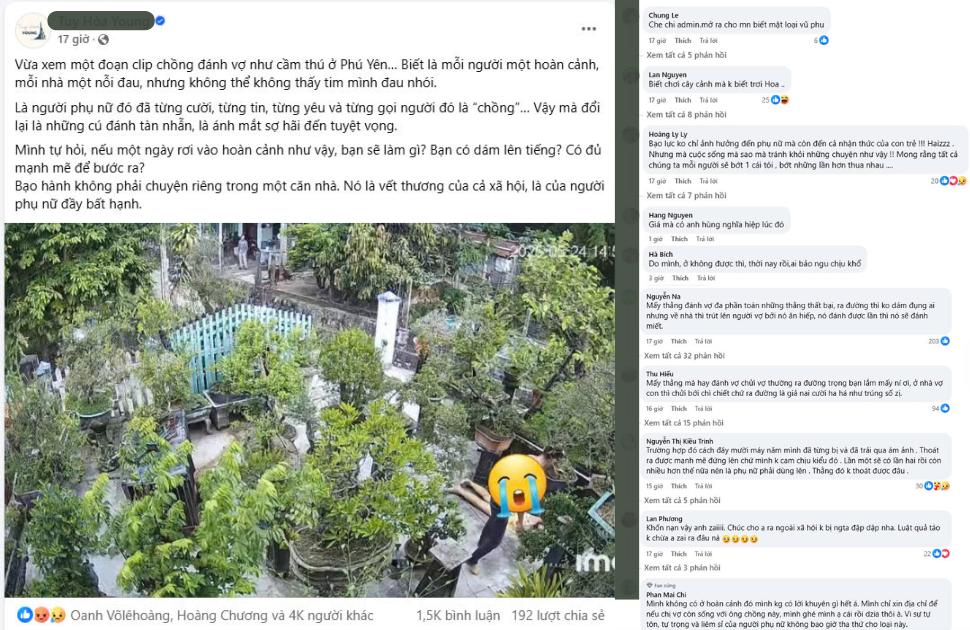 Trang Fanpage Facebook lan truyen hinh anh, thong tin vu chong danh dap vo. Anh chup man hinh