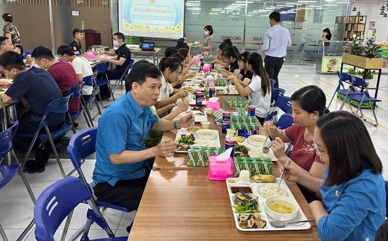 "Union Meal" ensures hygiene, quality, and motivates workers. Photo: Bac Giang City Labor Federation