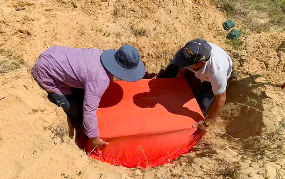Dirigir el entierro de las ballenas en la playa de Binh Dinh. Foto: Nguyen Kim Chuc