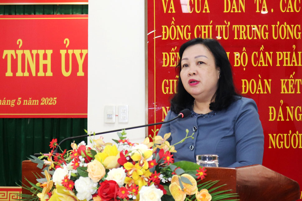 Bi thu Tinh uy Phu Yen Cao Thi Hoa An. Anh: My An