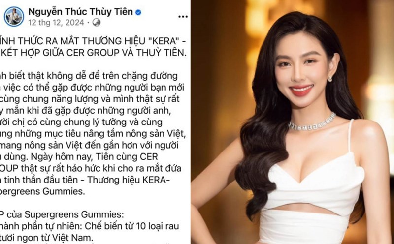 Miss Thuy Tien earns billions of dong from advertising and selling Kera vegetable candy. Photo: Thuy Tien/ Sen Vang Facebook