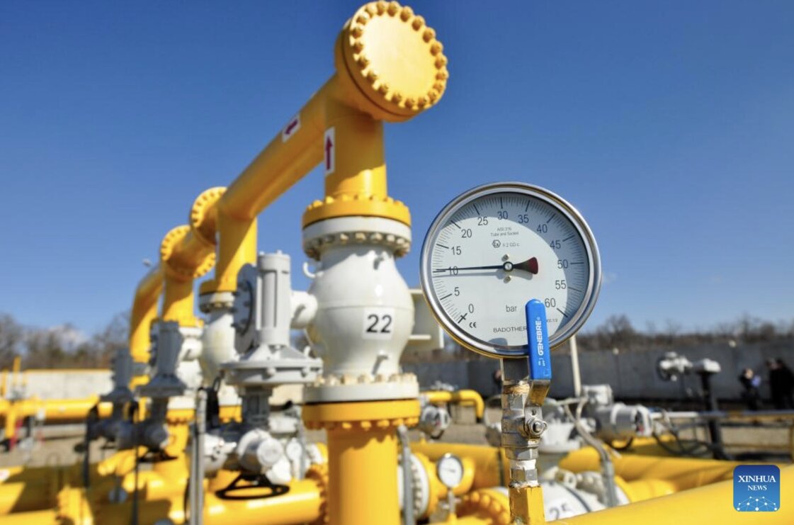 Un segmento de gasoductos en Ungheni, a unos 105 km al oeste de Chisinau, Moldavia West. Foto: Xinhua